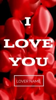 I love you video Digital Display (9:16) template