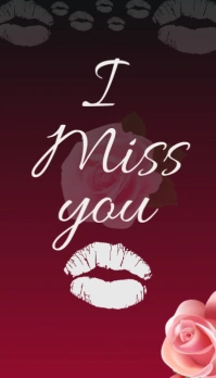 I miss you romantic card Визитная карточка template