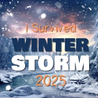 I Survived Winter Storm Instagram Post template
