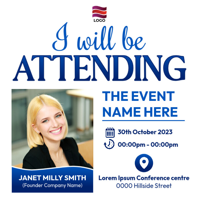 I will be attending event Template | PosterMyWall