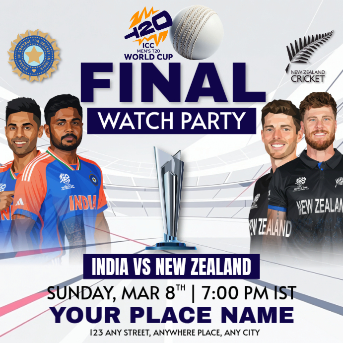 ICC T20 World Cup Final 2026: India Vs New Zealand Watch Party ...