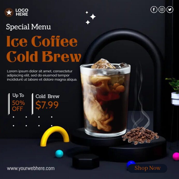 Ice Coffee Brew Template | PosterMyWall