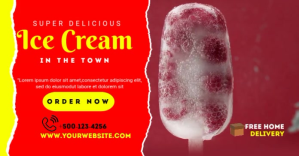 Rouge ice cream, ice cream social, Summer Facebook Shared Image Template