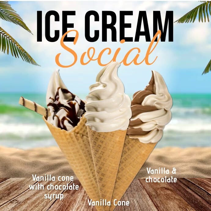 ice cream, ice cream social, Summer Wpis na Instagrama template