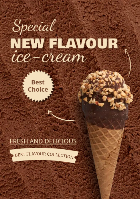 ice cream ,event, summer, menu A4 template