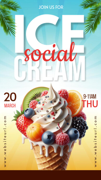 ice cream ,event,summer Instagram Story template