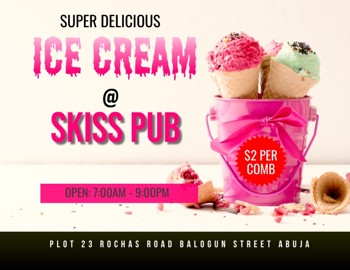 ICE CREAM (2) Flyer (US Letter) template
