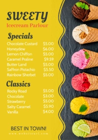 ice cream ,event, summer, menu A1 template