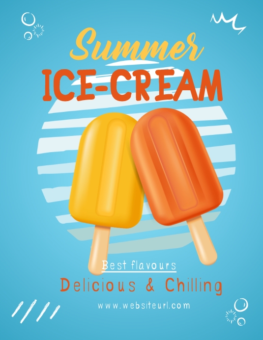 ice cream ,event, summer, party Flyer (US Letter) template