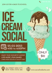 ice cream ,event, summer A5 template