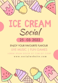 ice cream ,event, summer A5 template