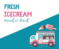 ice cream ,event,summer Large Rectangle template