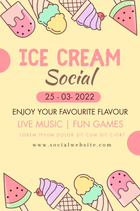 ice cream ,event ,summer Poster template
