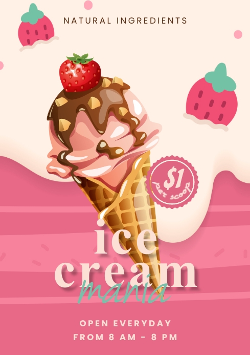 Ice Cream A4 template