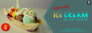 Ice cream Ad Facebook Cover Photo template