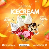 Ice Cream Ad Square (1:1) template