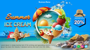 Ice Cream ad Digitalt display (16:9) template