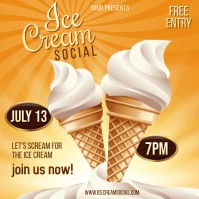ICE CREAM AD POSTER FLYER TEMPLATE Instagram-opslag