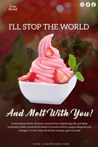Ice Cream ads Poster template