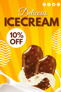 Laranja Ice Cream Promotion Poster Template