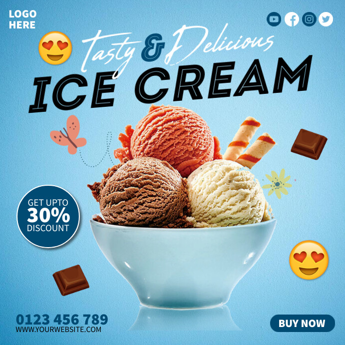 Ice Cream Ads Template | PosterMyWall