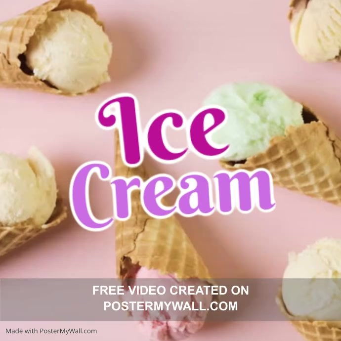 Ice Cream Advert Video Square Promo Offer Gelateria Sweets Template