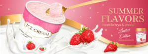 Ice Cream Banner Ads Facebook Cover Photo template