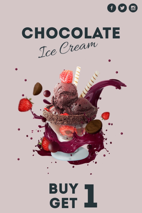 Ice Cream Banner แบนเนอร์ 4' × 6' template