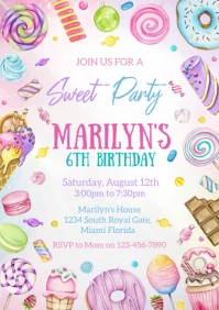 ice cream birthday invitation A4 template