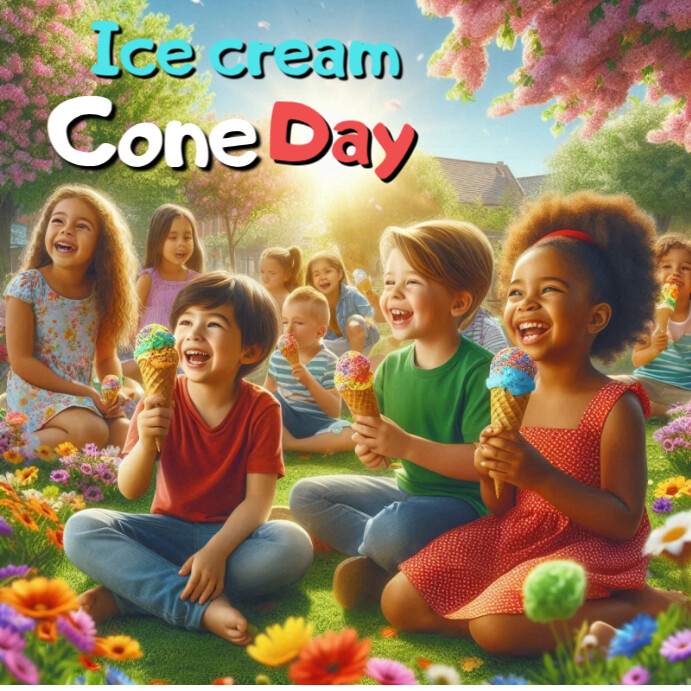 Ice cream cone day Instagram Post template