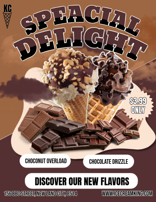 Ice cream Delight Flyer (US Letter) template