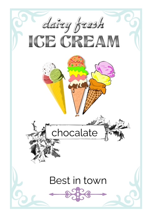 Ice cream A4 template