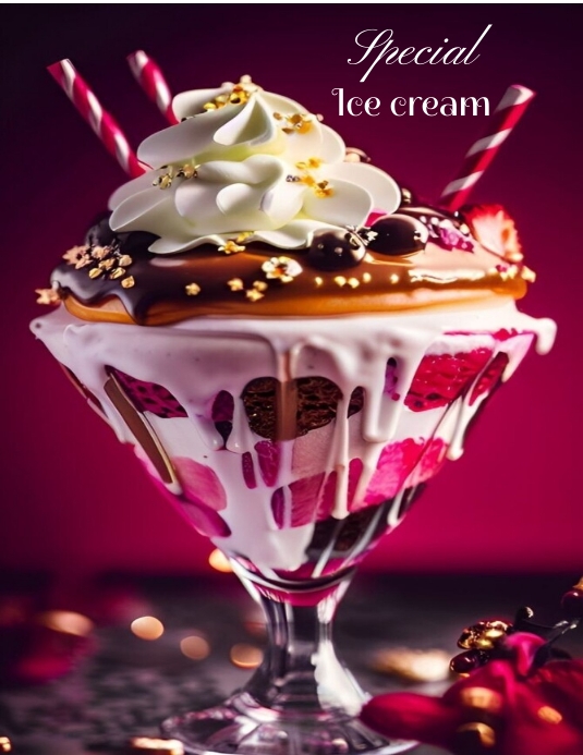 Ice cream ใบปลิว (US Letter) template