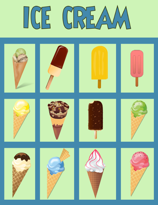 ICE CREAM Flyer (US Letter) template