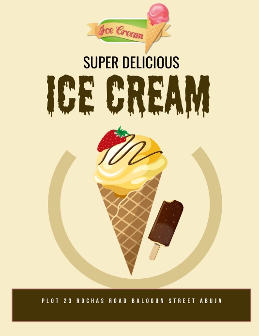 ice cream Flyer (US Letter) template