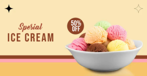 ICE CREAM Capa para evento do Facebook template