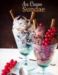 Black Ice Cream Sundae Flyer Template