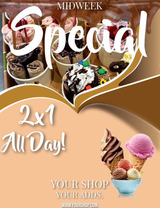 ICE CREAM Flyer (US Letter) template