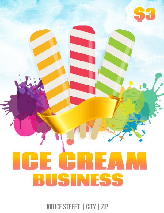 Ice Cream Flyer (US Letter) template