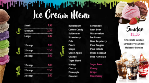 Ice Cream Digital Menu & Sundaes Digitalt display (16:9) template