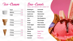 Ice Cream Digital Menu Board Digitalt display (16:9) template