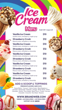 Ice Cream Display Menu Template Pantalla Digital (9:16)