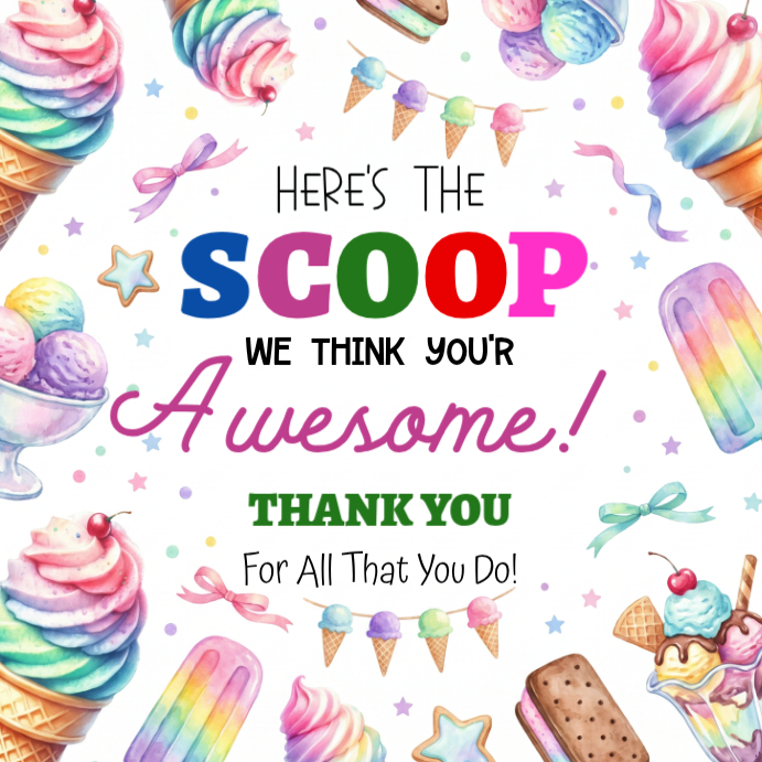 Ice cream employee appreciation Template | PosterMyWall