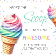 Ice-cream Employee appreciation printable, Scoop Employee Food Instagram Post template