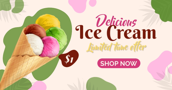 Ice Cream Facebook Post template