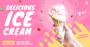 Ice Cream Facebook Shared Banner Design template