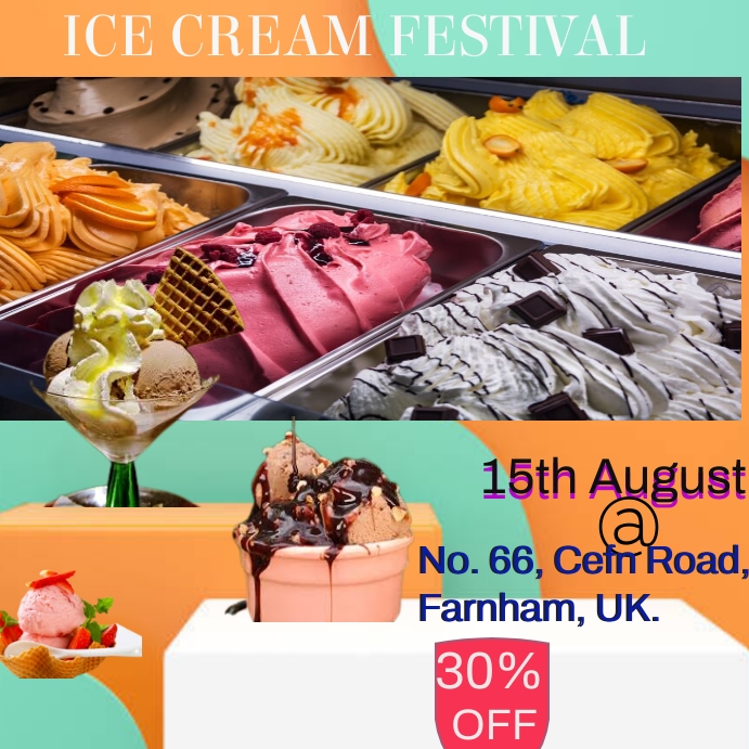 ICE CREAM Festival Template PosterMyWall