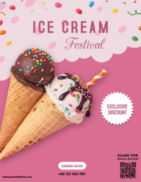 Ice Cream Festival Poster Design | Dessert Food Flyer Template