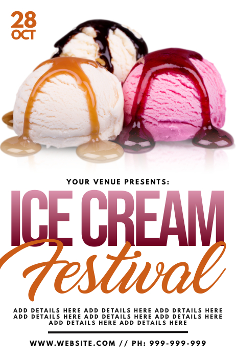 Ice Cream Festival Poster Template | PosterMyWall
