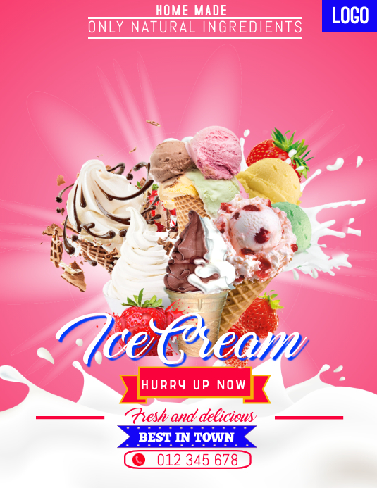 Ice cream flyer Template PosterMyWall